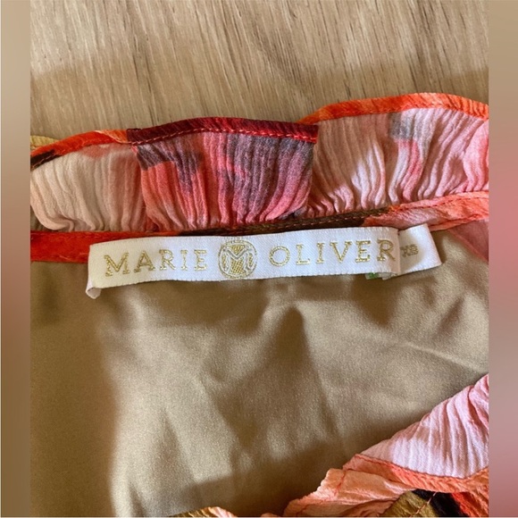 Marie Oliver Ruffle V-Neck Short Sleeve Plated Mini Dress Size XS - Picture 8 of 11